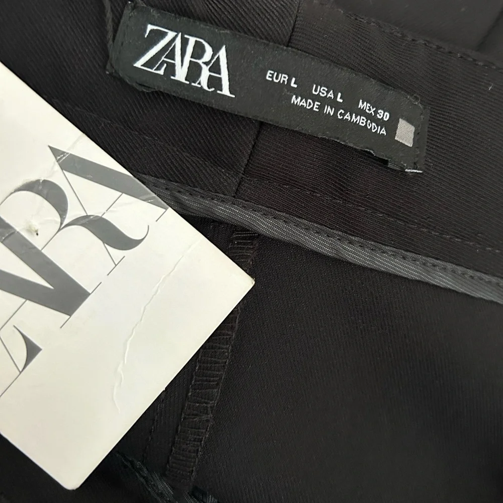 NWT Zara Full Length High-Waisted Wide Leg Trousers - Picture 12 of 13